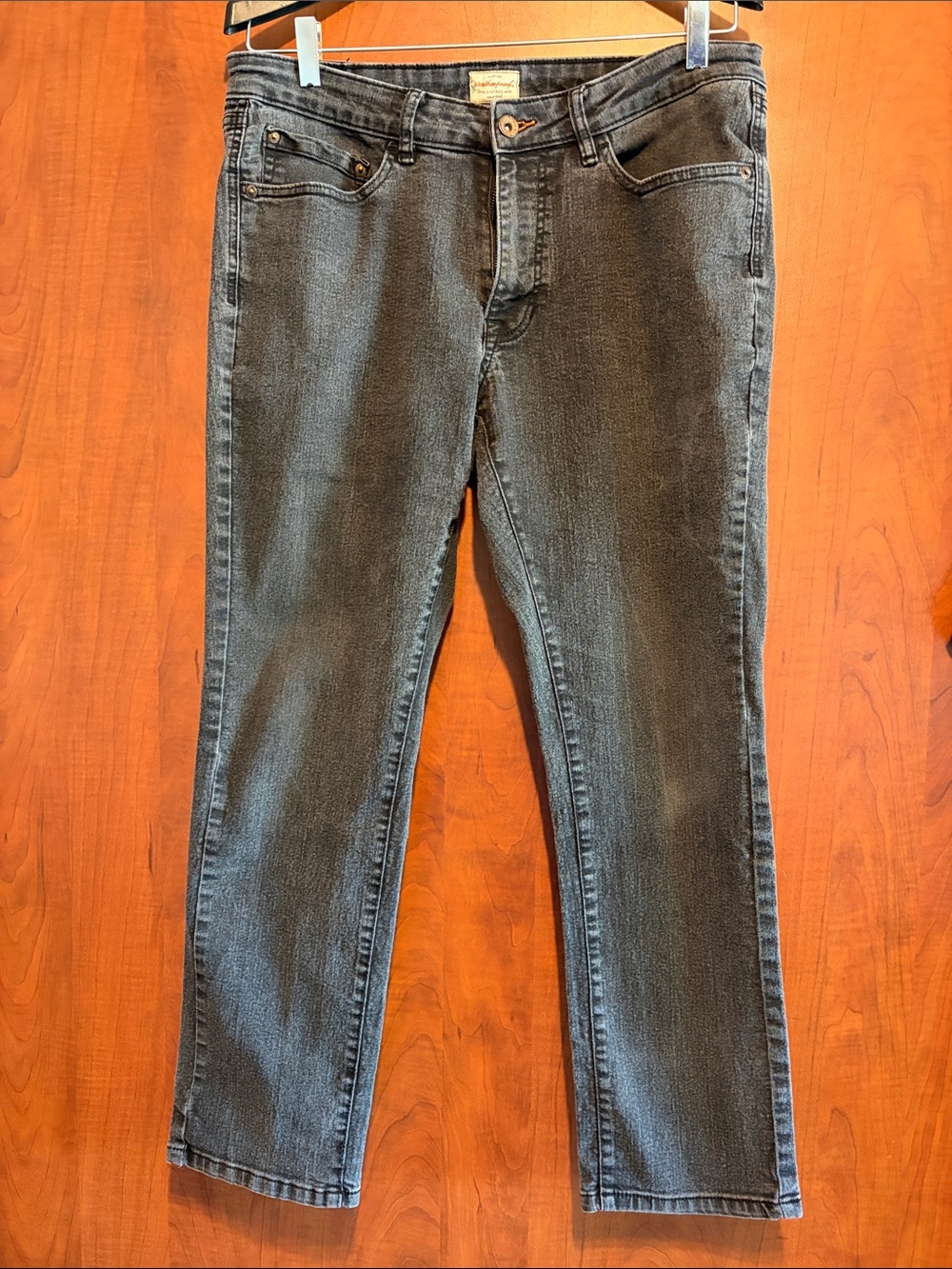 Weatherproof Men's Straight Jeans in Charcoal Black